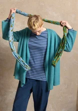 Wrap cardigan in an alpaca blend - teal/melange