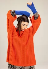 “Midori” organic cotton sweater - fire lily