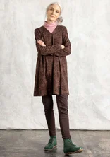 “Judit” jersey tunic in organic cotton/modal - French roast/patterned