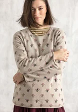 “Tove” Bästis sweater in organic/recycled cotton - dark natural melange/patterned