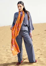 “Daisy” jersey pants in organic cotton - carbon