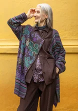 “Augusta” wrap cardigan in a wool blend - dark chokolate