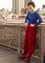 Pantalon "Emily" en velours de coton biologique/polyester recyclé (rouge agate S)