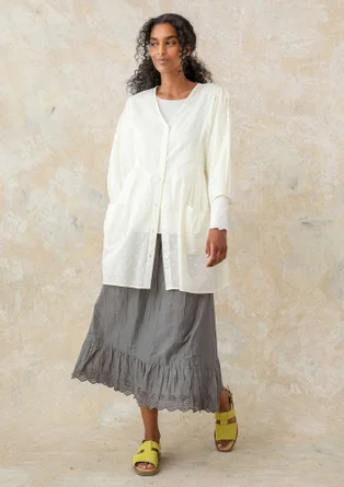 Woven organic cotton smock blouse - ecru