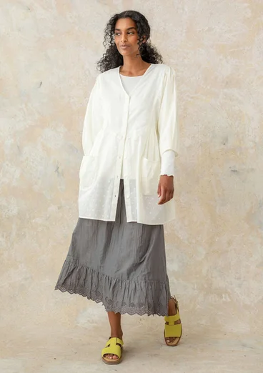 Woven organic cotton smock blouse - ecru