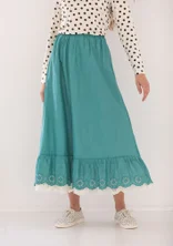 Woven petticoat slip in organic cotton - teal