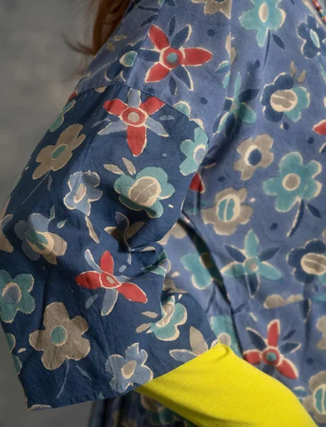 Robe "Vinita" en coton biologique tissé - indigo
