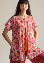 “Suzani” woven tunic in organic cotton - Pale powder pink