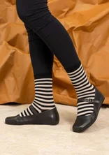 Ballerina flats in leather - black