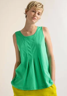 Jersey tank top in organic cotton - lotus green