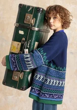 “Harsprång” patterned sweater in a lambswool/recycled wool blend - midnight blue