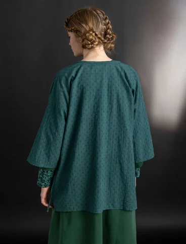 Woven kimono in organic cotton dobby - opal green