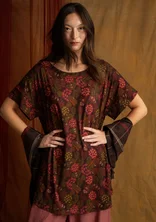 “Amaya” patterned lyocell/elastane tunic - aubergine