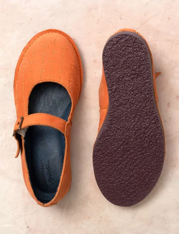 Nubuck schoenen "Earth" met riempje - lijsterbes