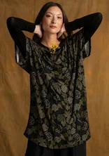 “Amaya” patterned lyocell/elastane tunic - dark ash grey