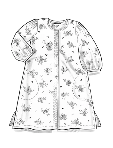 Vevd kjole «Fleur» i økologisk bomull - middelhavsblå