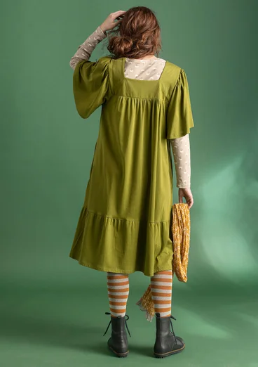 Cotton/modal jersey dress - moss green