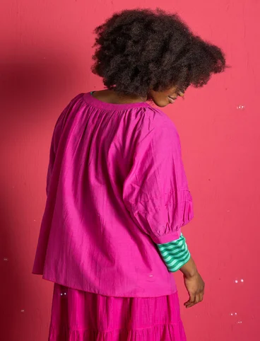 Blouse van katoen/zijde - cerise