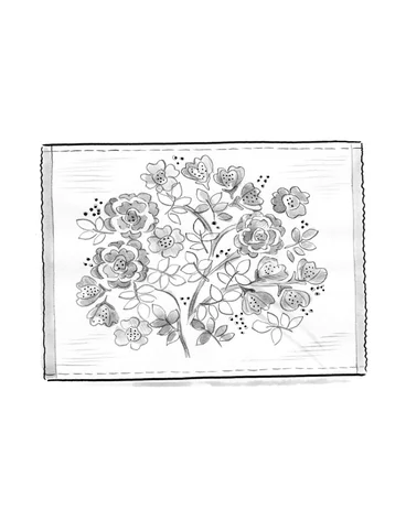 “Wild Rose” place mat in organic cotton - henna