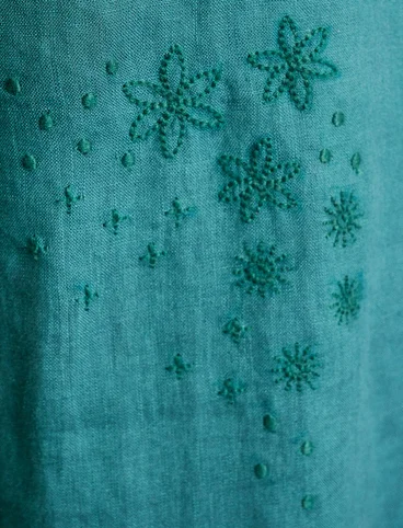 “Ori” linen pinafore dress - peacock green