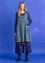 “Ava” woven organic cotton pinafore dress (flax blue L)