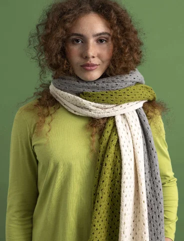 Knit scarf in organic cotton - almond milk
