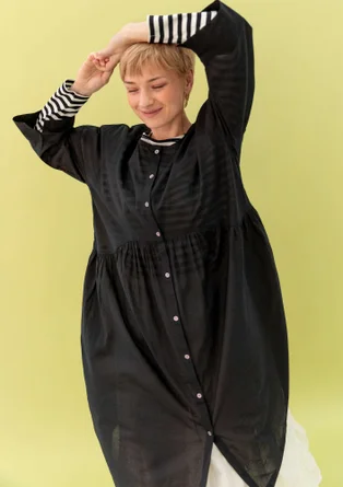 “Agnes” woven organic cotton dress - black