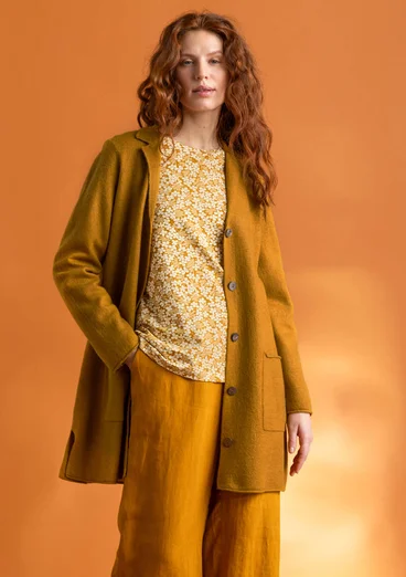 Felted organic wool blazer - curry