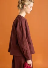 Woven twill shirt in organic cotton - beetroot