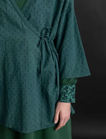 Woven organic cotton dobby kimono - opal green