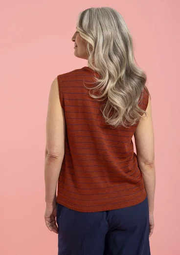 Linen knit tank top - rust