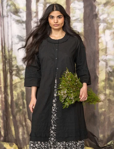 “Tjärn” woven organic cotton dress - black