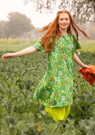 Jerseykleid „Midsommarnatt“ aus Bio-Baumwolle - seegras