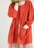 “Thea” woven organic cotton dobby smock blouse (apricot XL)