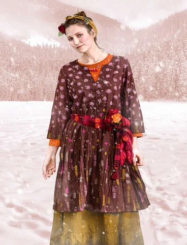 Kleid „Pimpinella“ aus Öko-Baumwolle - maulbeere-gemustert