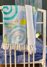 “Cumulus” throw in organic cotton - forget-me-not