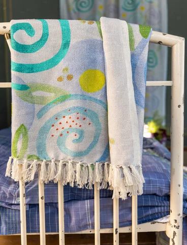 “Cumulus” organic cotton throw blanket - forget-me-not