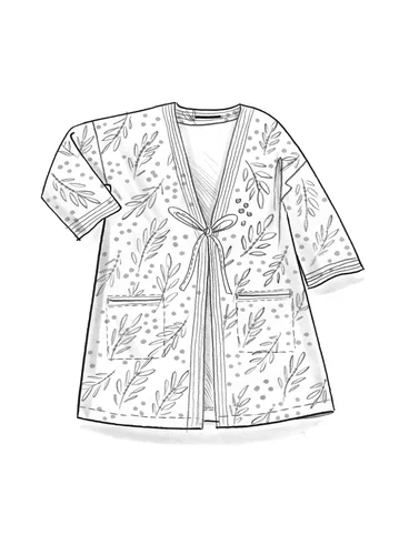 Kimono „Amaya“ aus Bio-Baumwolle/Leinen - leinenblau