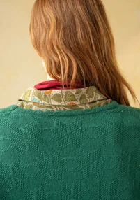 Pull "Vega" en laine d'agneau - vert bouteille clair/fil boutonné