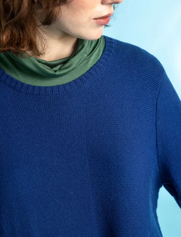 Knit tunic in wool/organic cotton - indigo blue