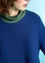 Stickad tunika i ull/ekologisk bomull (indigoblå S)