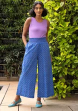 “Neela” woven organic cotton trousers - brilliant blue