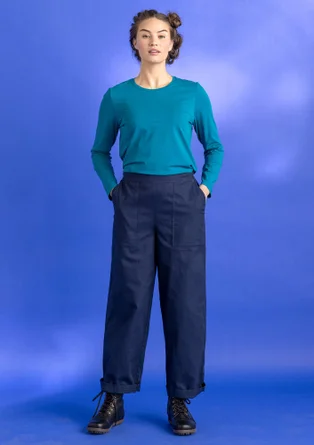 Pantalon tissé en twill de coton biologique - indigo fonc�é