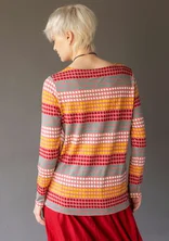 “Quiz” patterned lyocell/elastane top - pink salmon