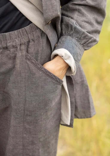 Pantalon "Dunes" en tissu de coton biologique/lin - gris cendré