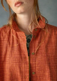 “Pavement” woven cotton shirt tunic - apricot