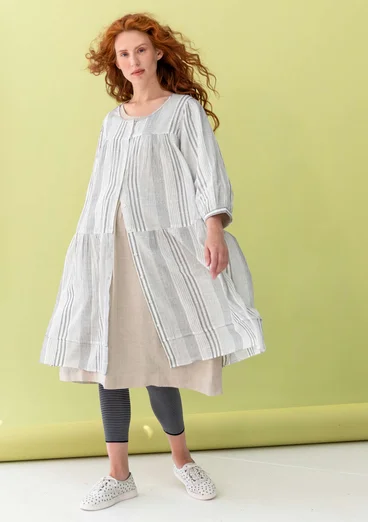 “Thea” woven organic cotton dobby dress - ecru