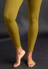 Solid-colour leggings made from recycled polyamide - olive oil