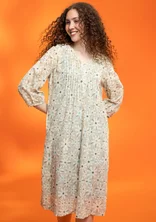 “Flower meadow” woven organic cotton dress - dark natural