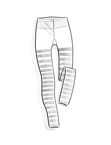 Stribede leggings i genanvendt polyamid - svart-oblekt